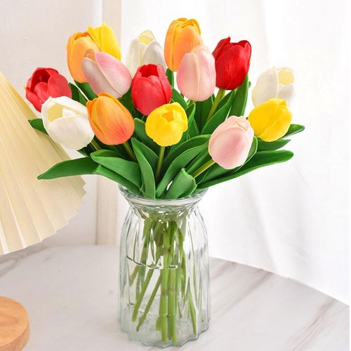 15 Pieces Colourful Artificial Tulip Flowers