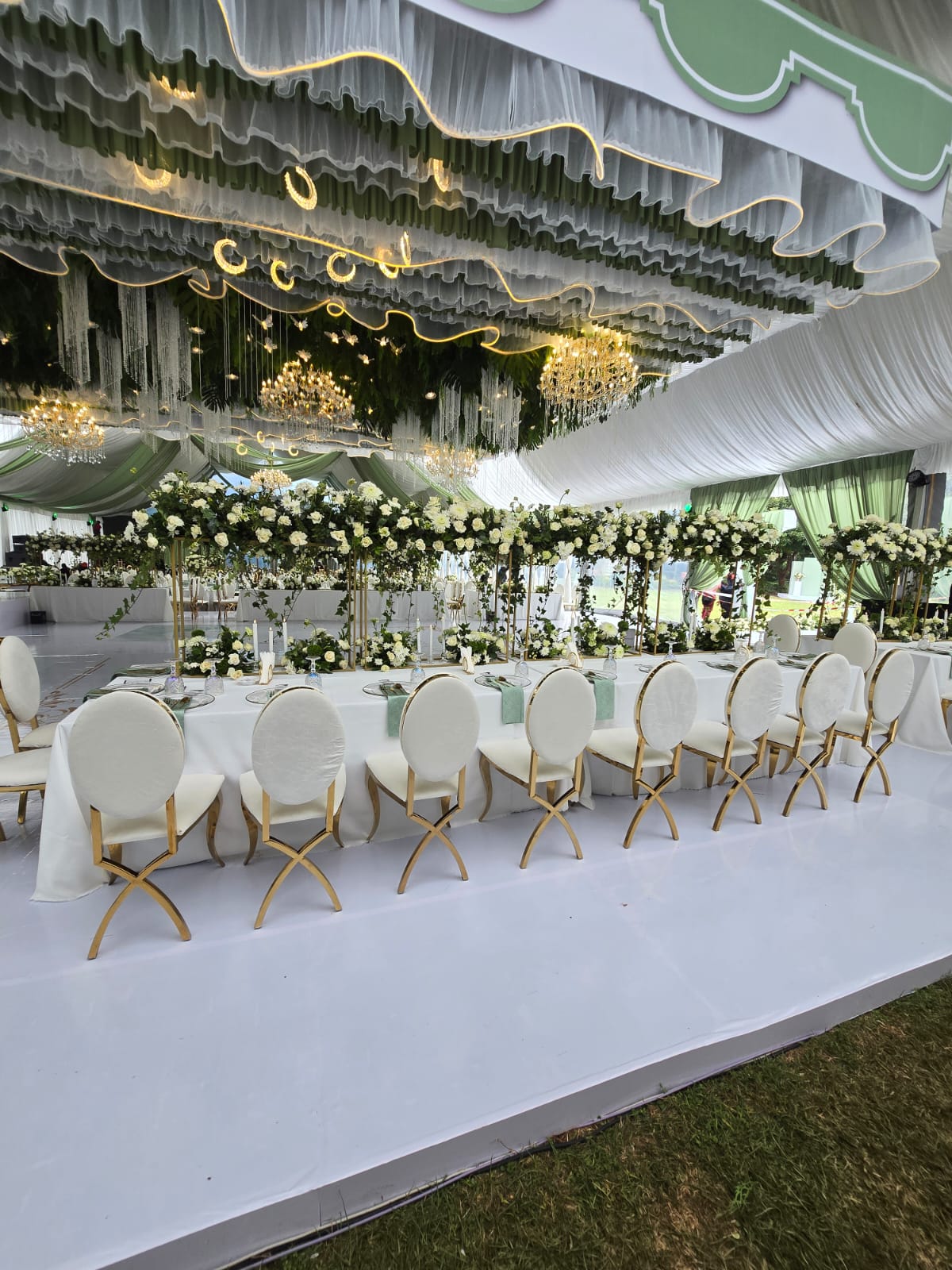 Centerpieces with sprouting flowers