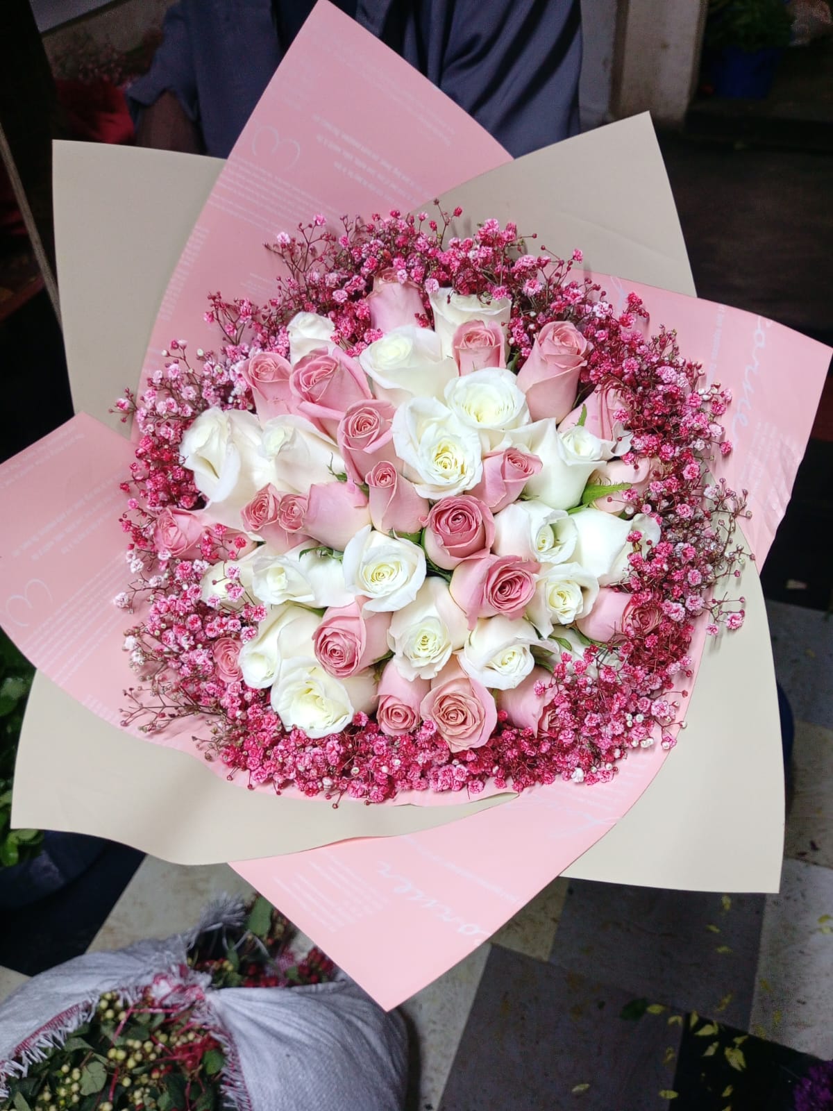 Tinted babys breath bouquet